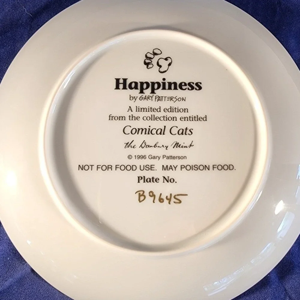 Gary Patterson Comical Cats Collector's Plate Happiness